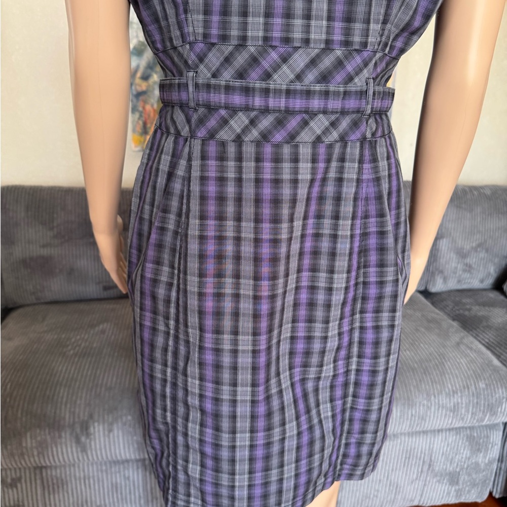 Dynamite Purple Checkered Mini Dress - Picture 7 of 13